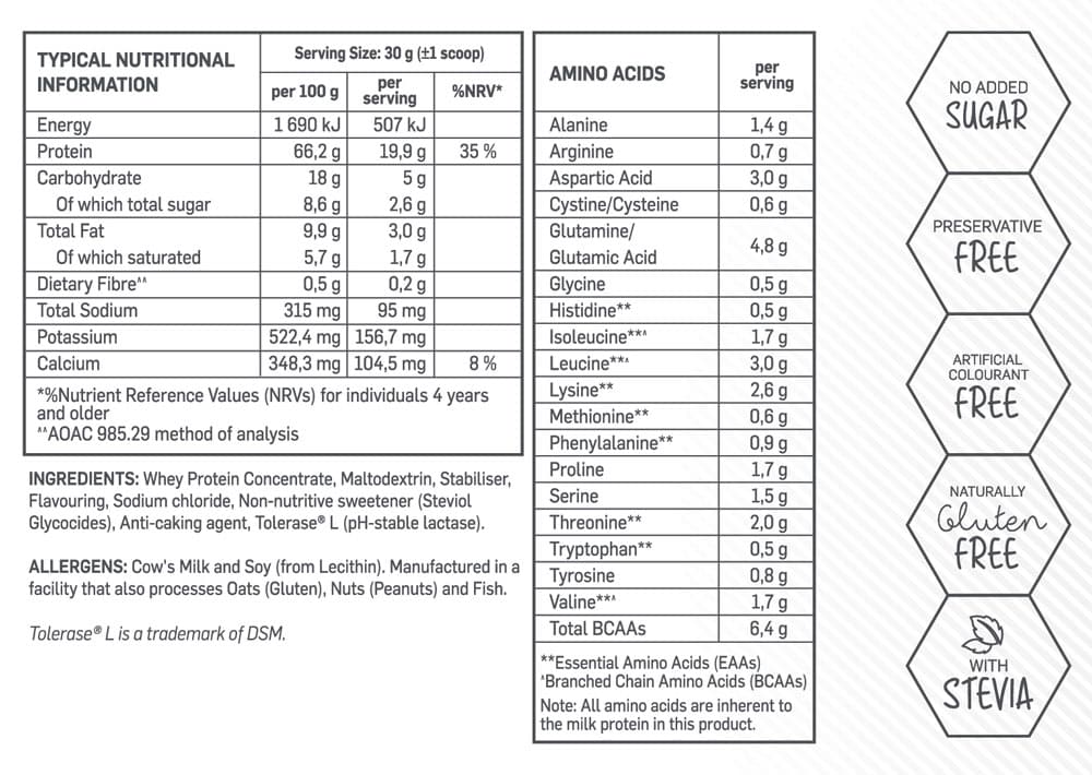 Biogen Grass Fed Whey Nutri-table Vanilla - 750g
