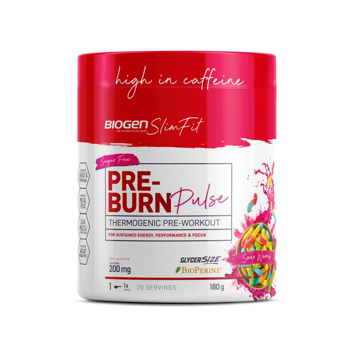 Biogen Pre-Burn Pulse Sour Worms - 180g