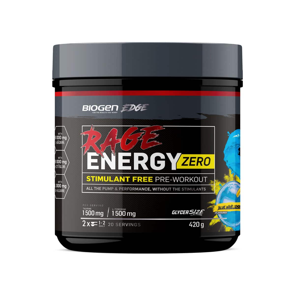 Rage Energy Zero Stim Blueberry Lemonade - 420g